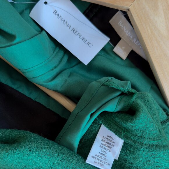 NWT Vintage Banana Republic Wool Blend Green Mini Skirt With Gold Zipper| US 6 - Picture 11 of 11